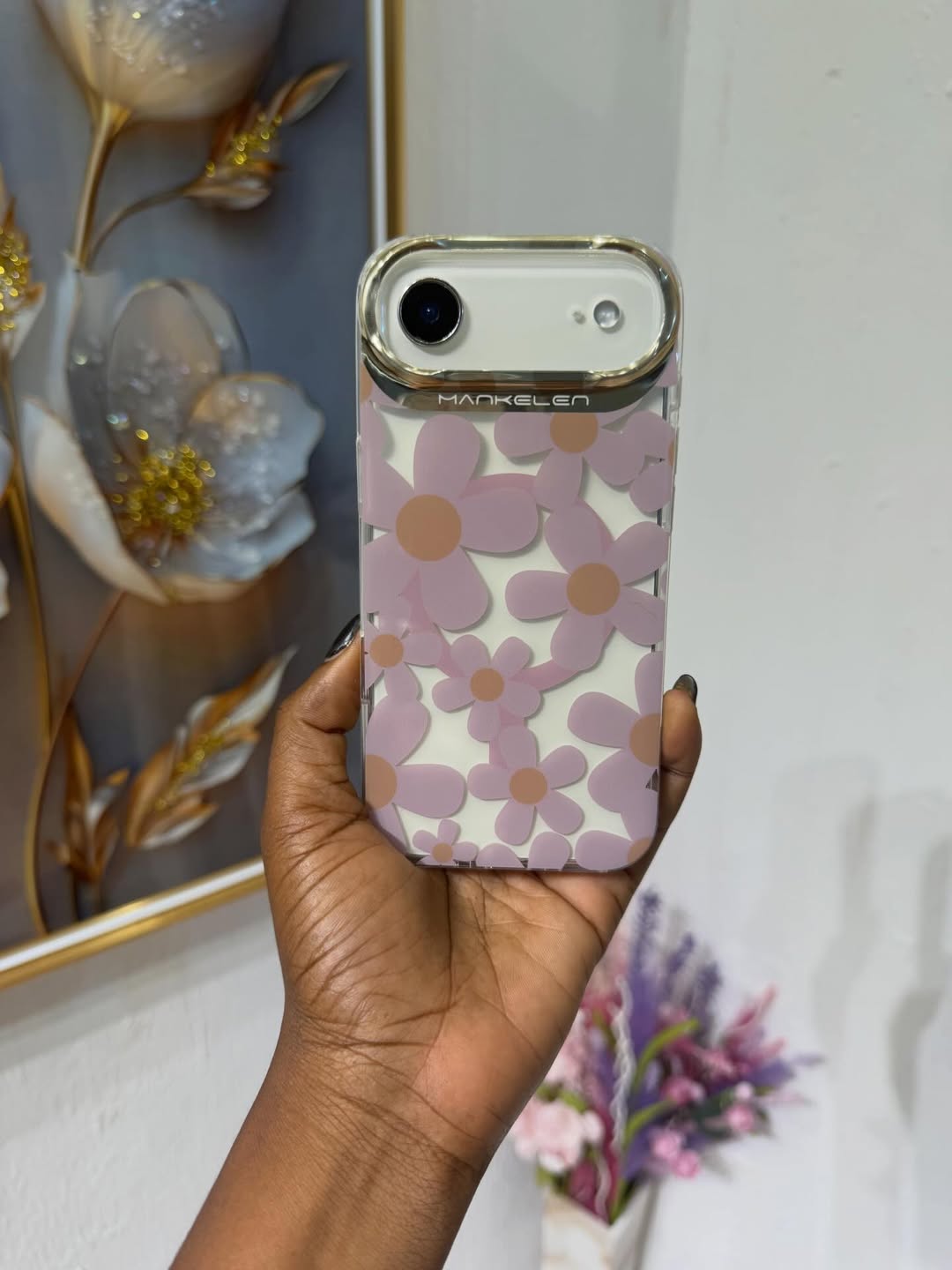 Gold Heart Floral Case