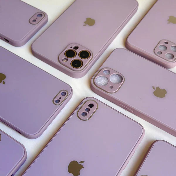 Levender(Mauve) Glass Case with logo