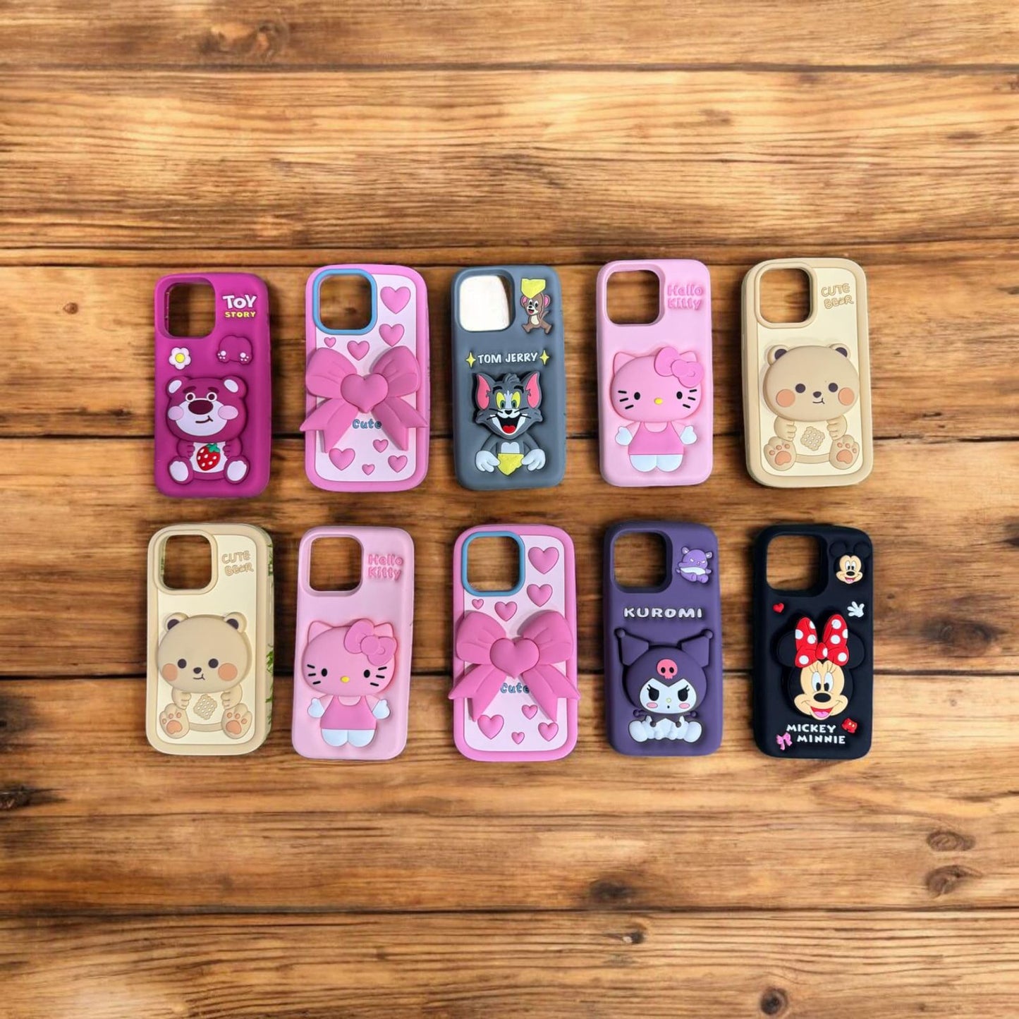 New 3D Cartoon Design Pop-Holder Case For iPhone