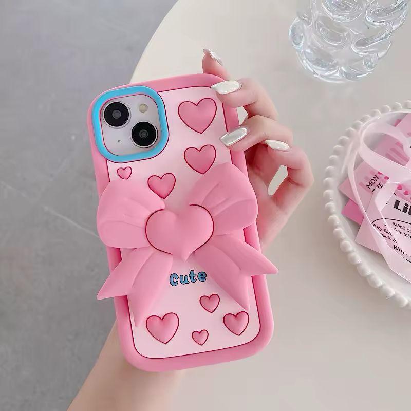 New 3D Cartoon Design Pop-Holder Case For iPhone