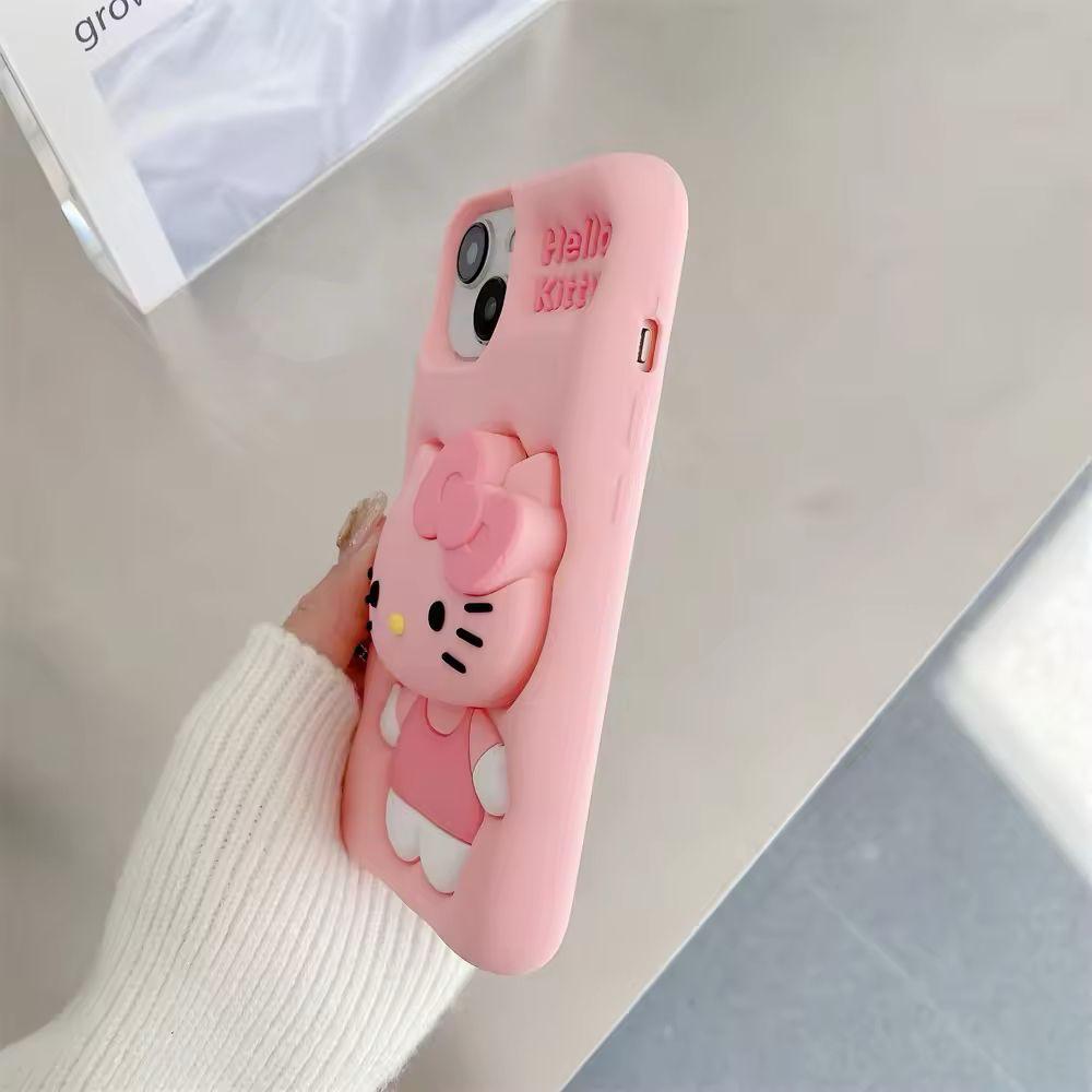 New 3D Cartoon Design Pop-Holder Case For iPhone
