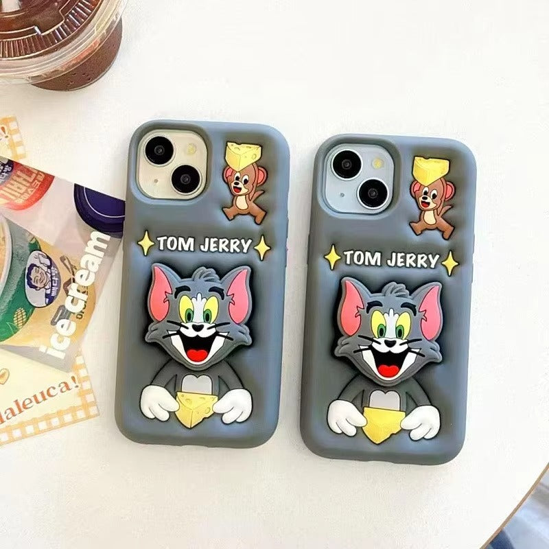 New 3D Cartoon Design Pop-Holder Case For iPhone