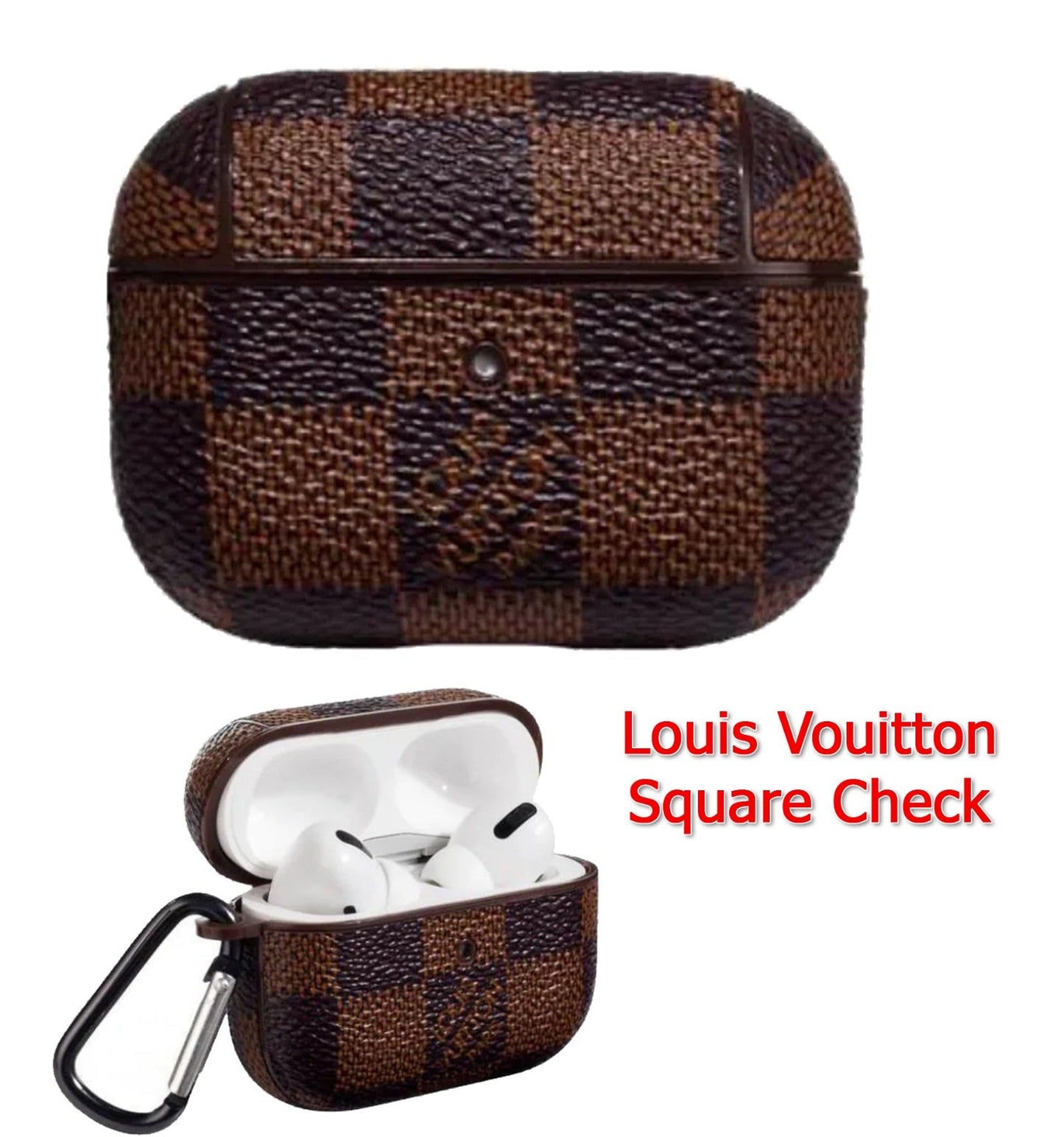 Branded Leather Texture Airpods Pro/ pro 2 case
