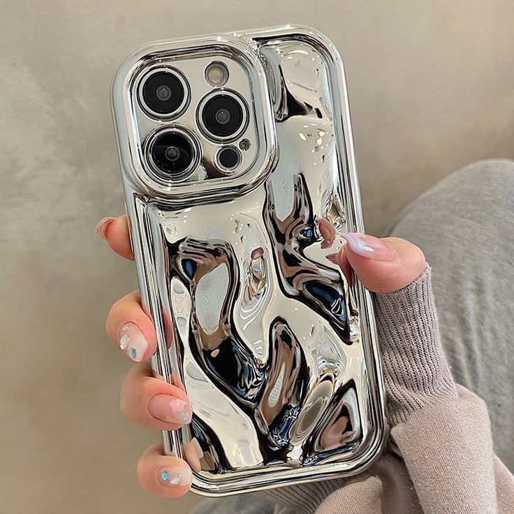 🪐Silver Glossy Meteorite Laser Case