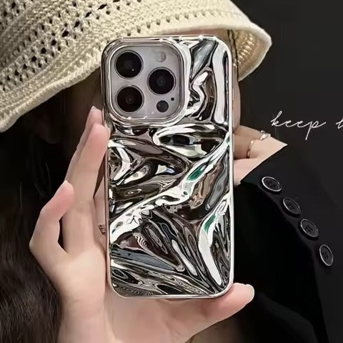 🪐Silver Glossy Meteorite Laser Case