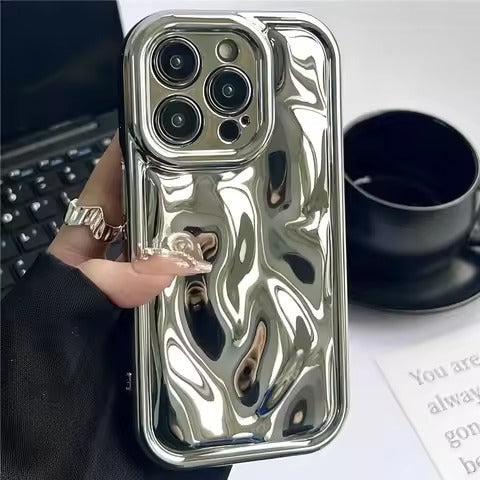🪐Silver Glossy Meteorite Laser Case