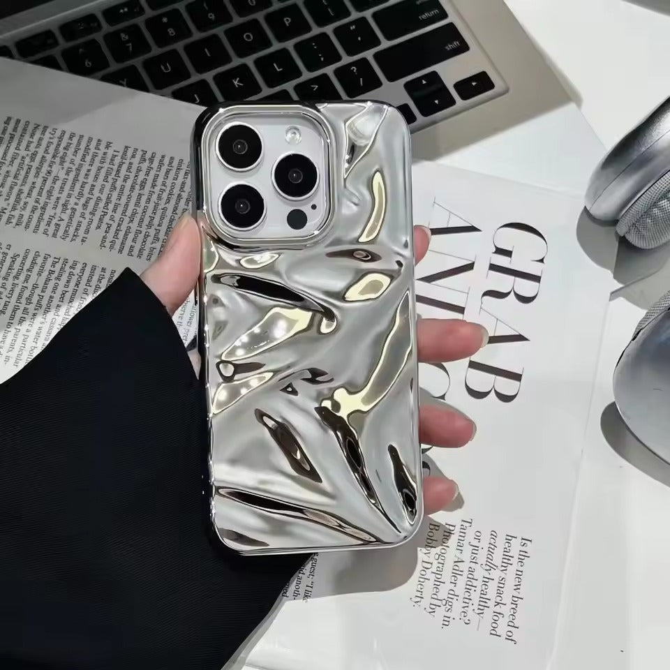 🪐Silver Glossy Meteorite Laser Case