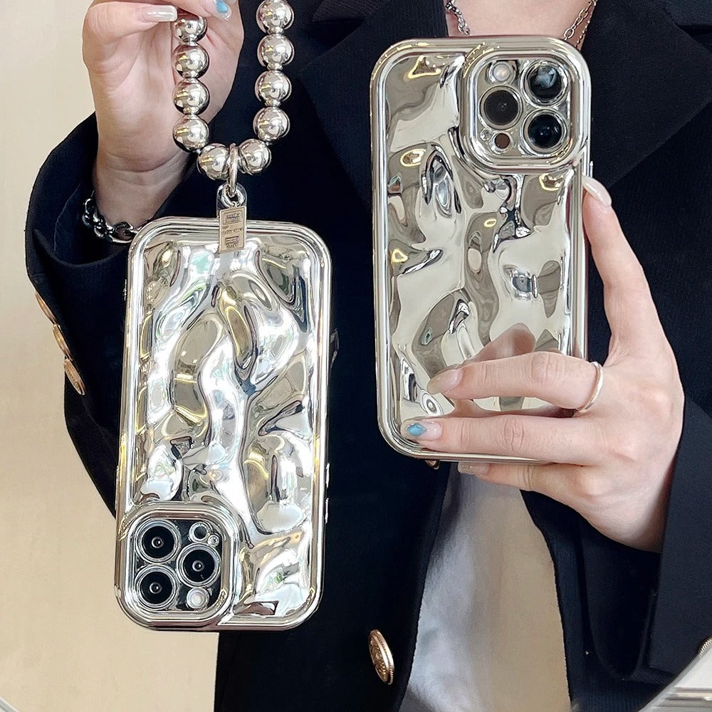🪐Silver Glossy Meteorite Laser Case