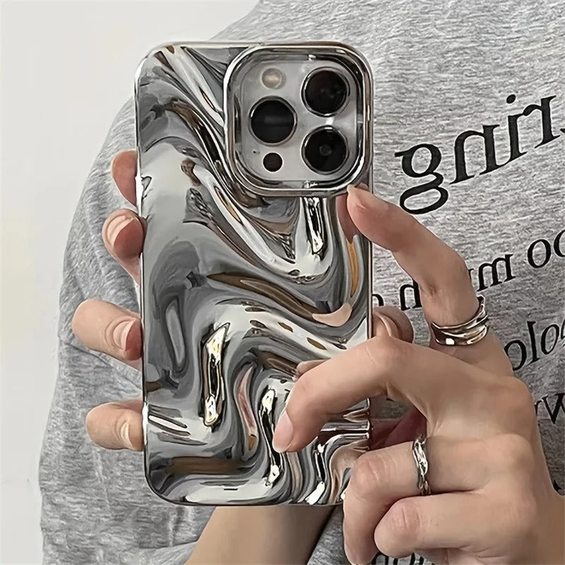 🪐Silver Glossy Meteorite Laser Case