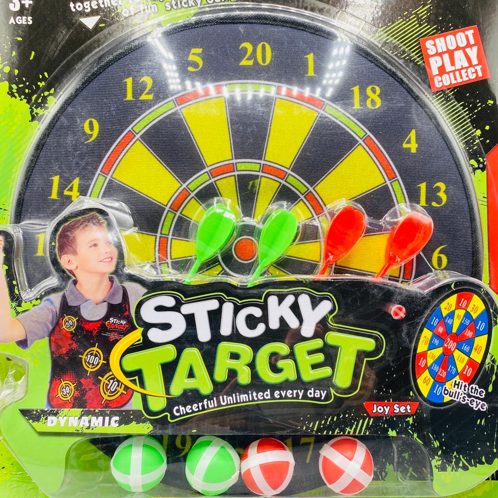 14" 2 In 1 Dart Board and Sticky Target Game Set