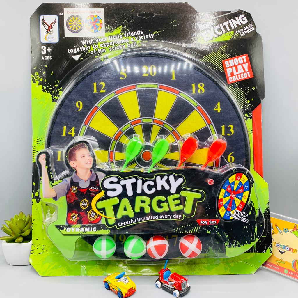 14" 2 In 1 Dart Board and Sticky Target Game Set