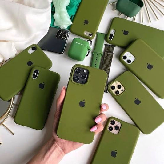 (Army Green) iPhone Premium Quality Silicone Case with micro fiber padding inside super soft silky feel