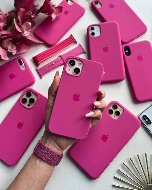 (Dark Pink) iPhone Premium Quality Silicone Case with micro fiber padding inside super soft silky feel