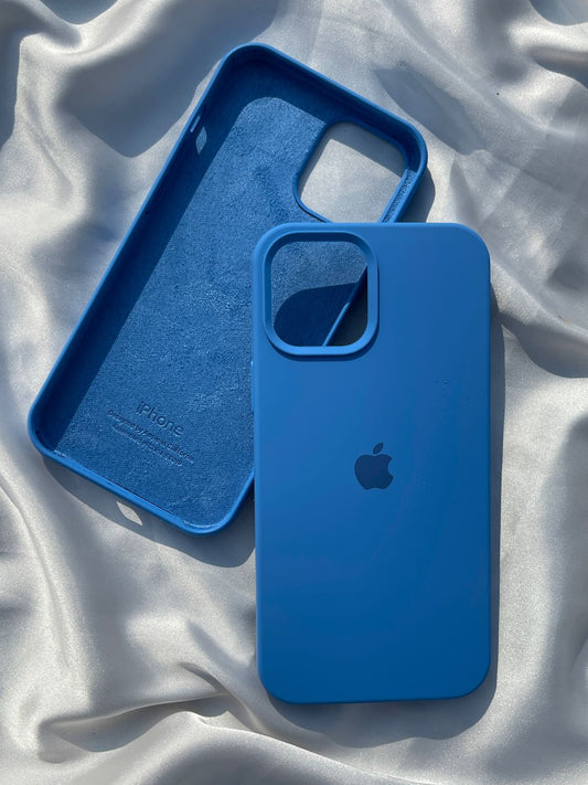 (Royal Blue) iPhone Premium Quality Silicone Case with micro fiber padding inside super soft silky touch