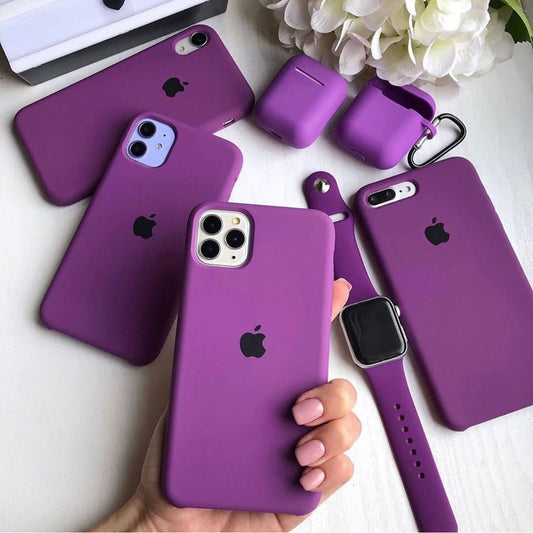 (Purple) iPhone Premium Quality Silicone Case with micro fiber padding inside super soft silky feel