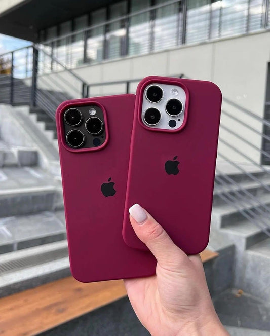 (Plum/Wine) iPhone Premium Quality Silicone Case with micro fiber padding inside super soft silky feel