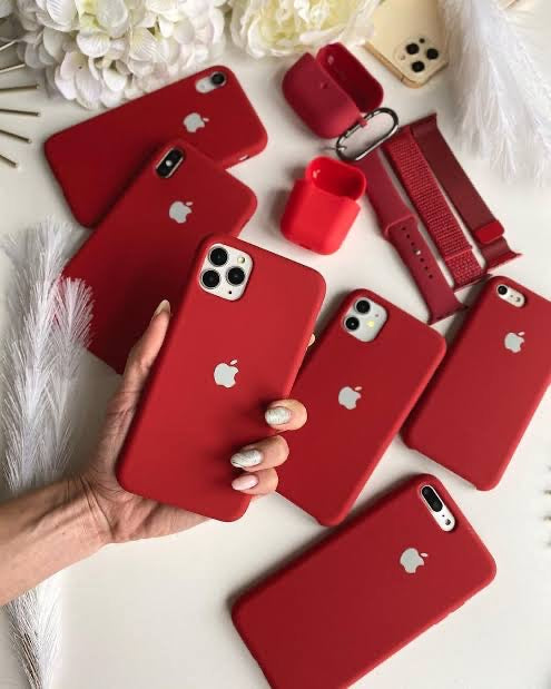 (Dark Red) iPhone Premium Quality Silicone Case with micro fiber padding inside super soft silky feel