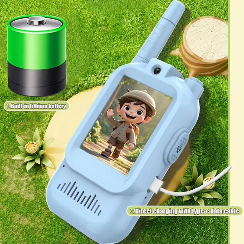 2Pcs Rechargeable Kids Video Walkie Talkie