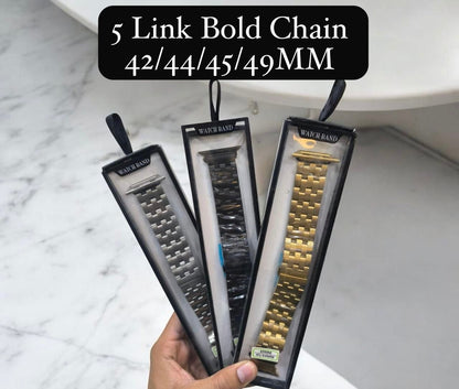 5 Link Metal Stainless Steel Chain Strap Rolex