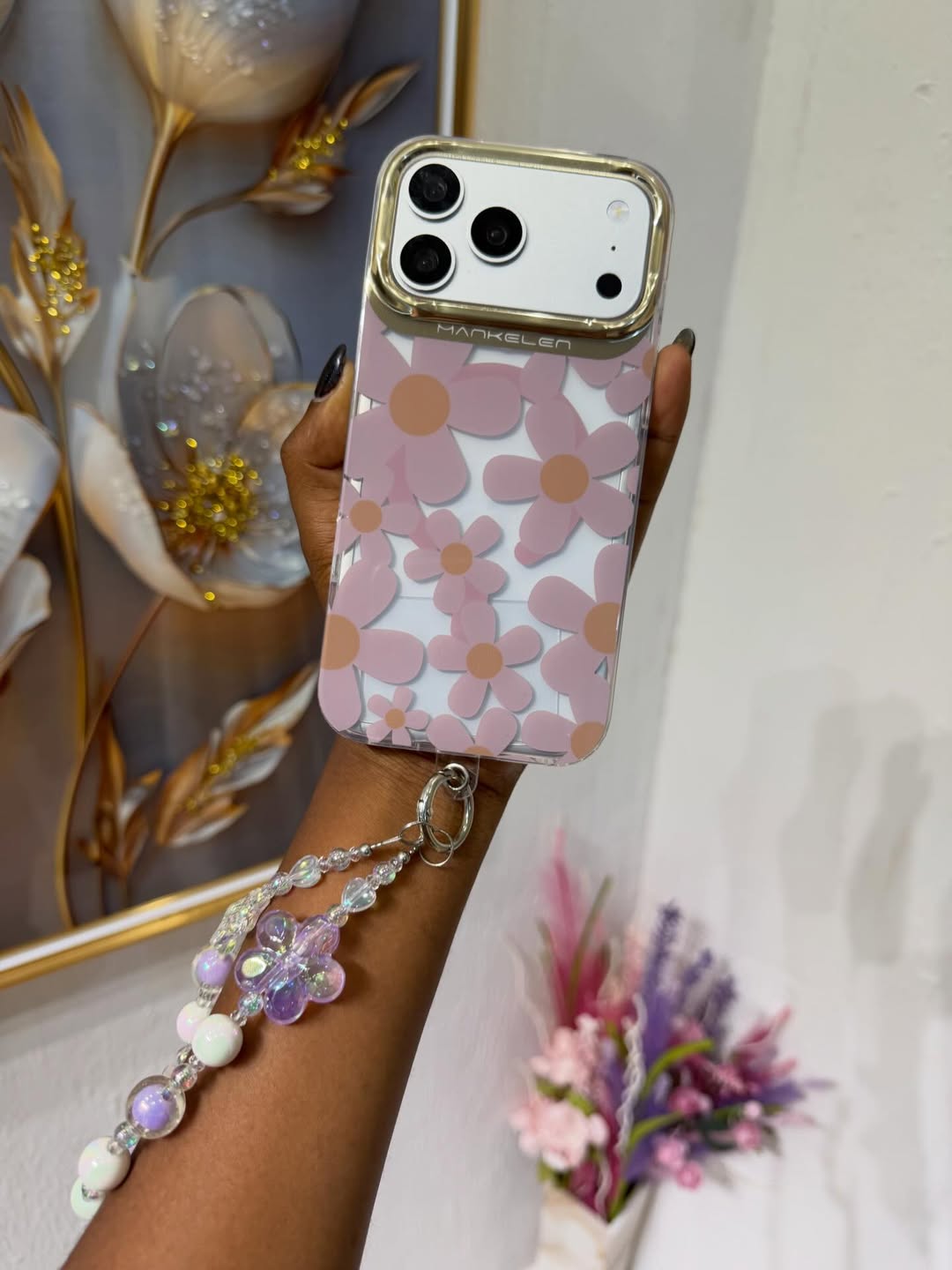 Gold Heart Floral Case