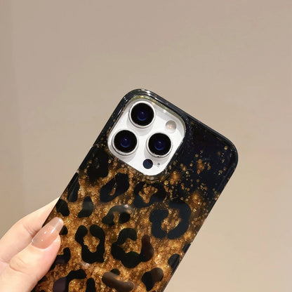 Golden Glitter Cheetah Case