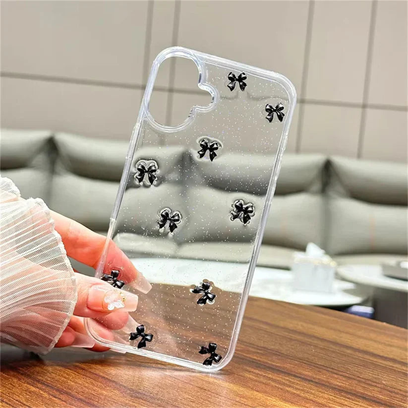 Aesthetic Black Bow Case