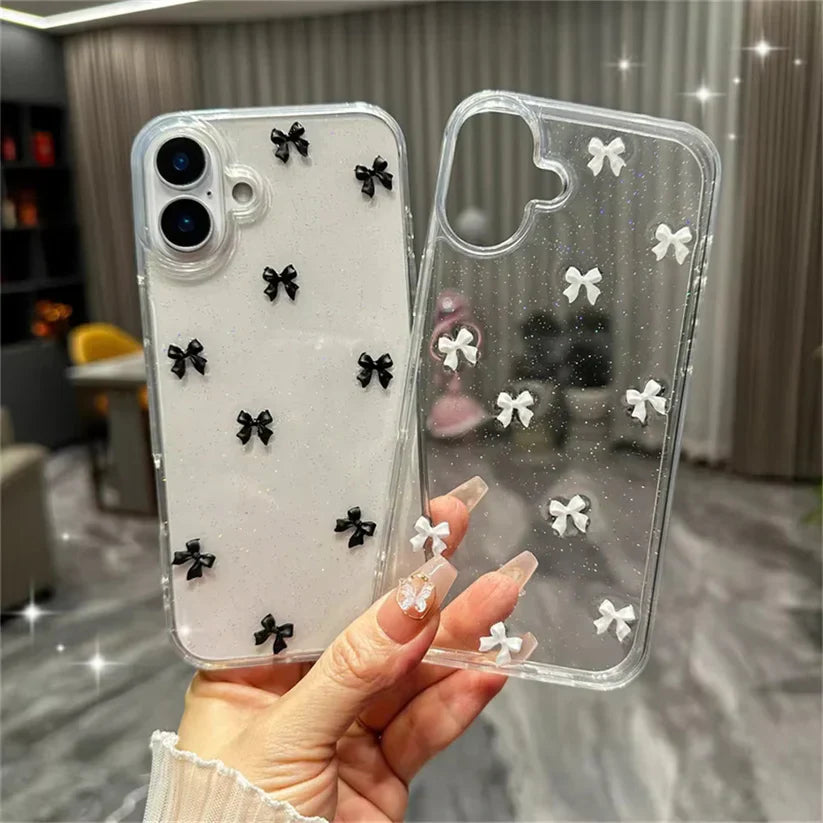 Aesthetic Black Bow Case