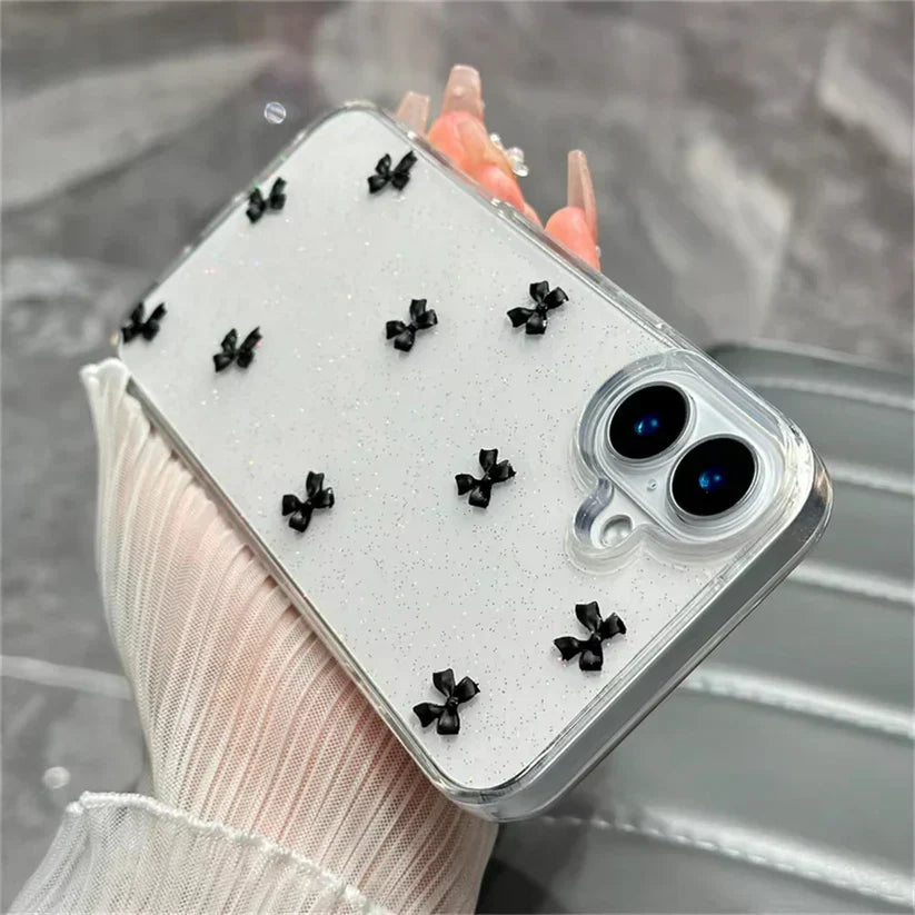 Aesthetic Black Bow Case