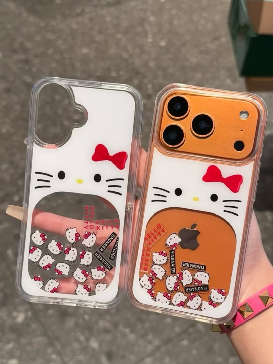 Hello Kitty Glitter waterfall Case Transparent Case