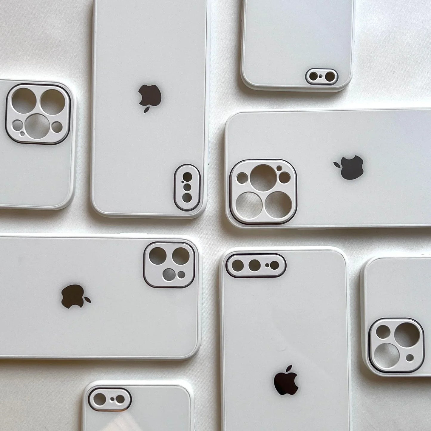 White Glass Case with apple logo