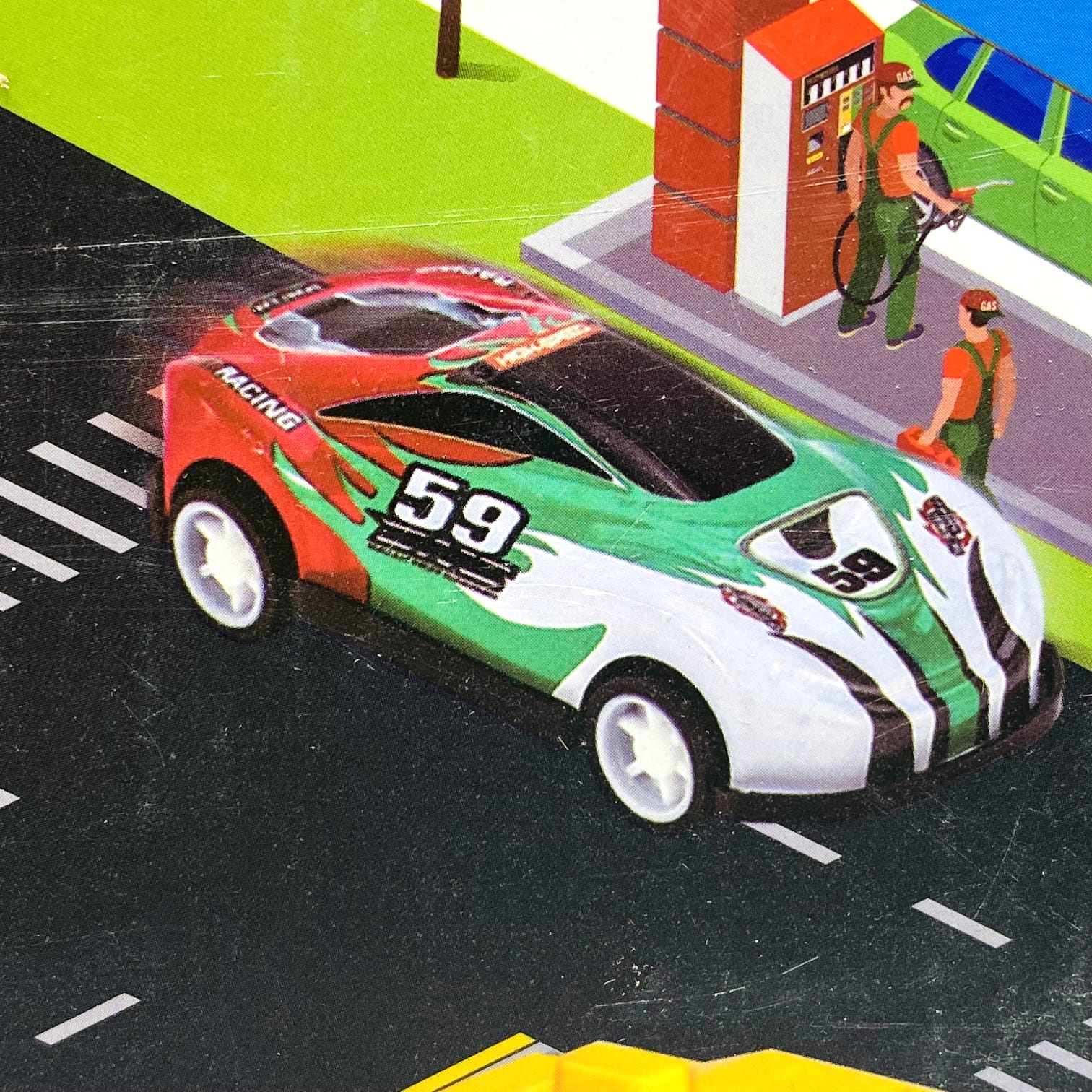 Manual Gas Station Play Mat Track