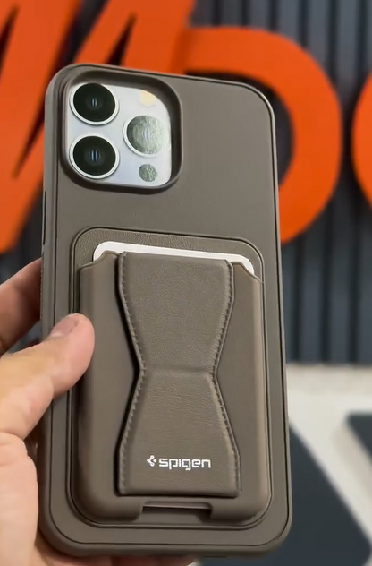 Sale Stock - SPIGEN LEATHER WALLET CASE WITH GRIP STAND