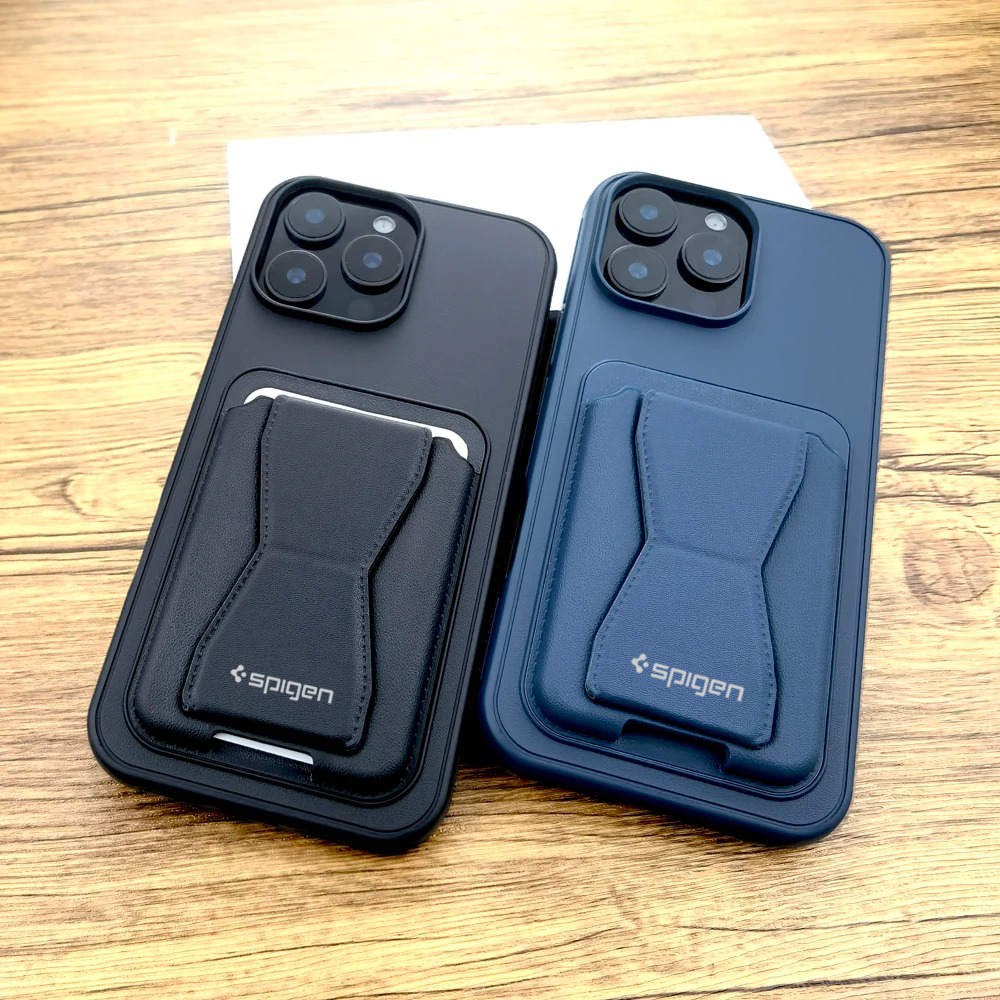 Sale Stock - SPIGEN LEATHER WALLET CASE WITH GRIP STAND