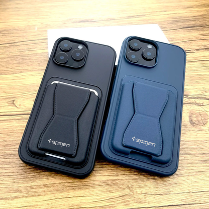 Sale Stock - SPIGEN LEATHER WALLET CASE WITH GRIP STAND