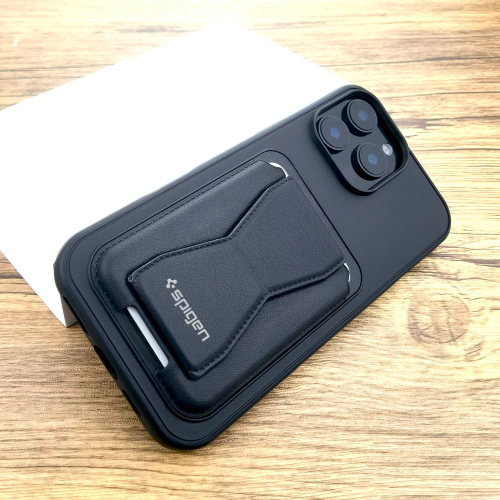 Sale Stock - SPIGEN LEATHER WALLET CASE WITH GRIP STAND