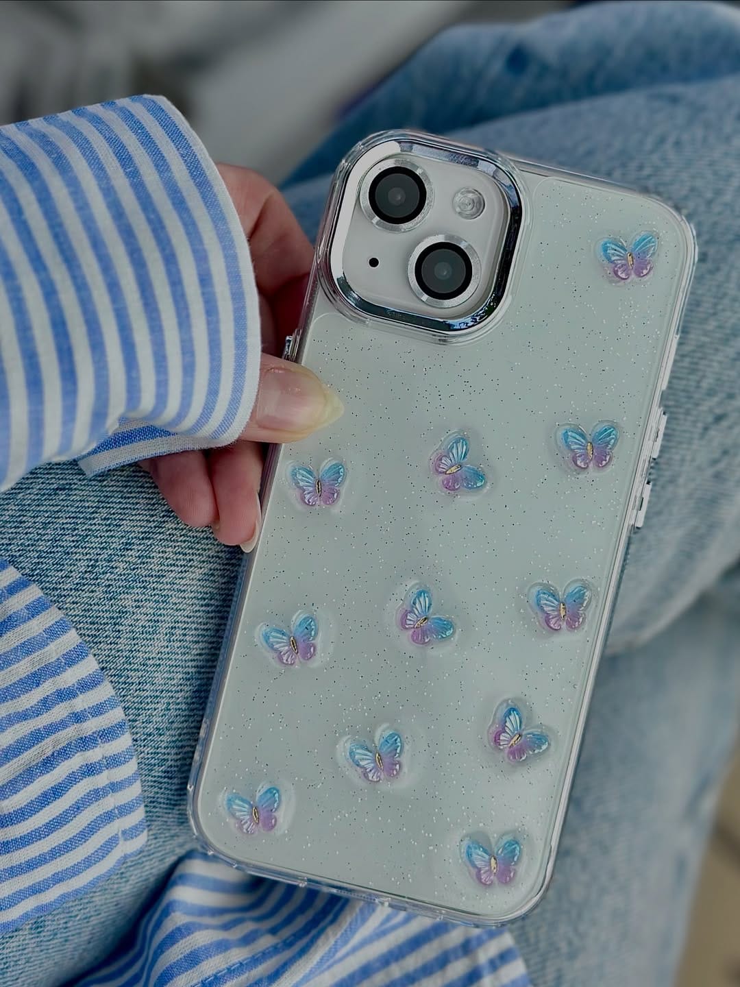 New 🦋 Butter Fly Glitter Shimmer Case
